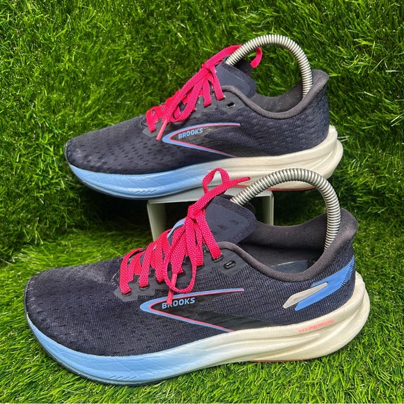 Brooks Women's Athletic Shoes - Navy with Sky Blue and Fuchsia Highlights - Picture 3 of 7